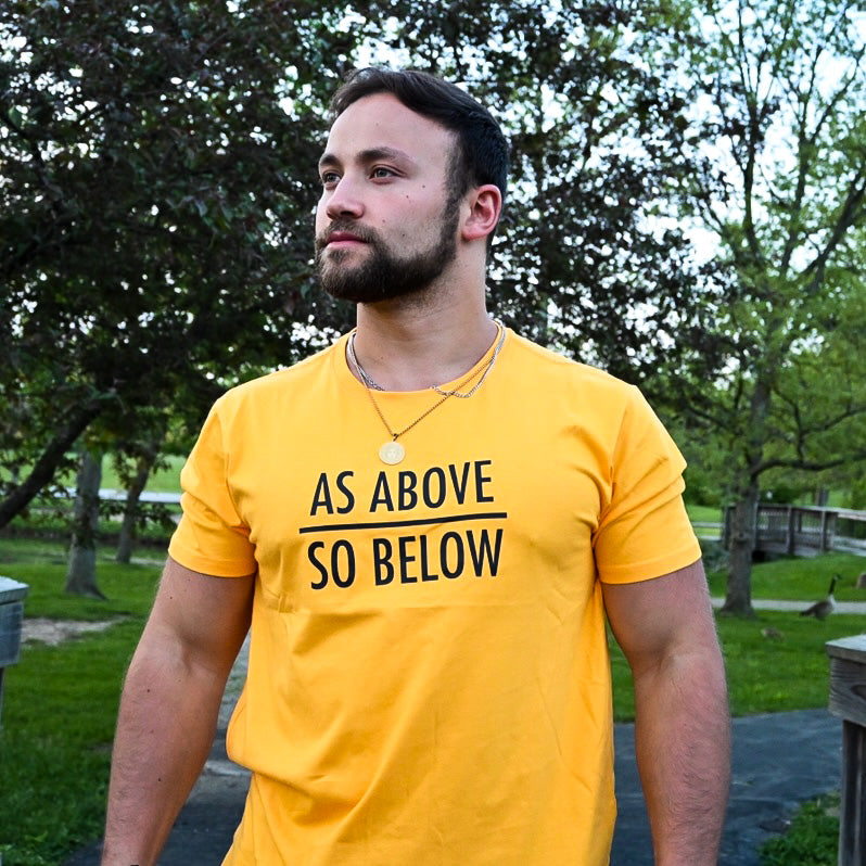 As Above, So Below Tee front - yellow tee