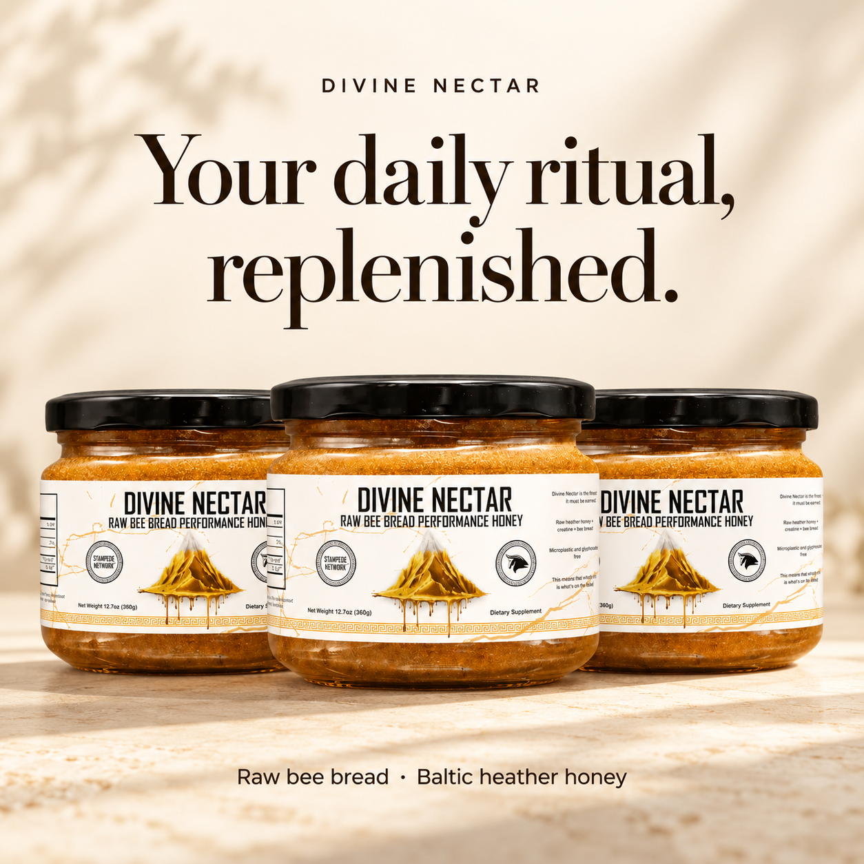 Three jars of Divine Nectar